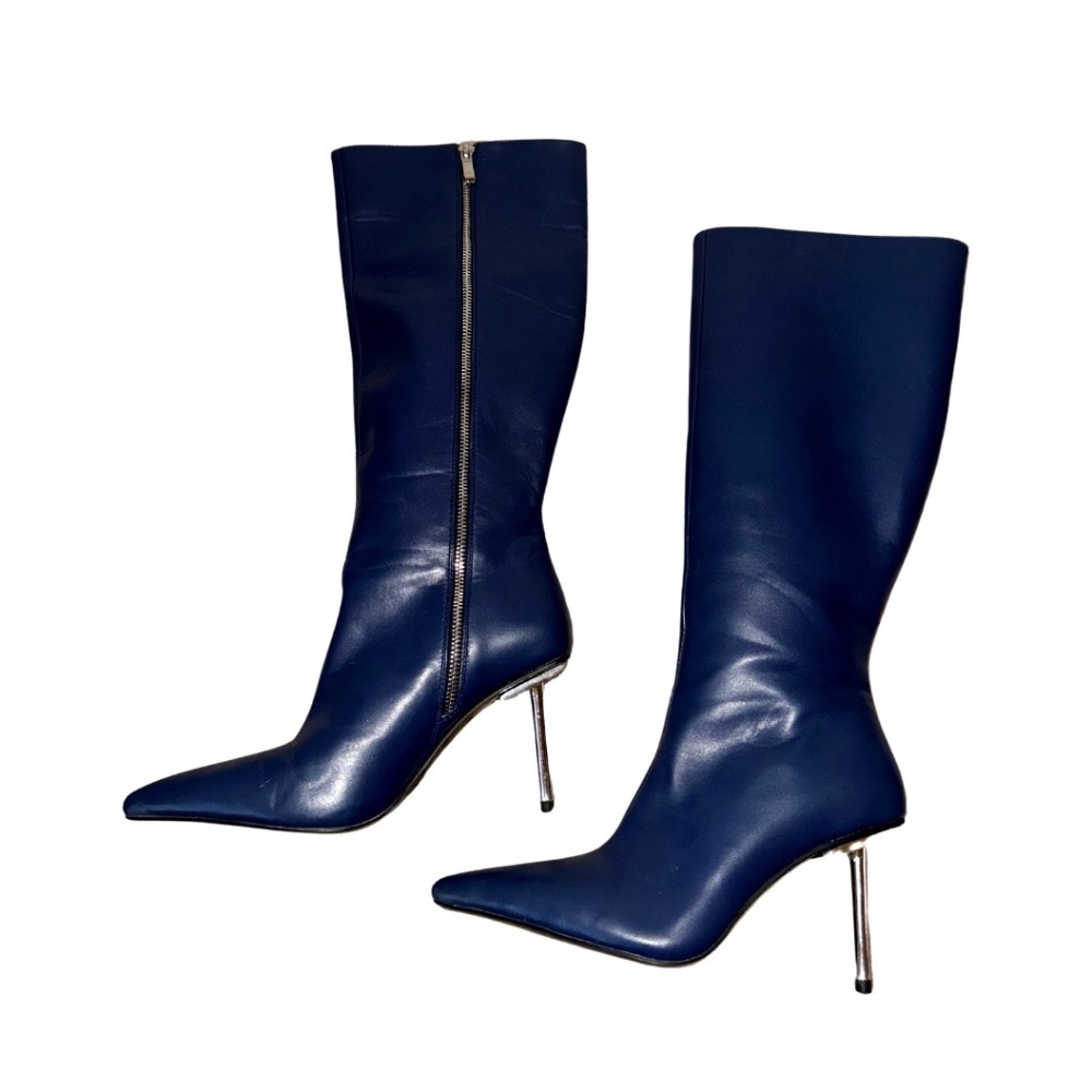 Navy Blue Knee Boots